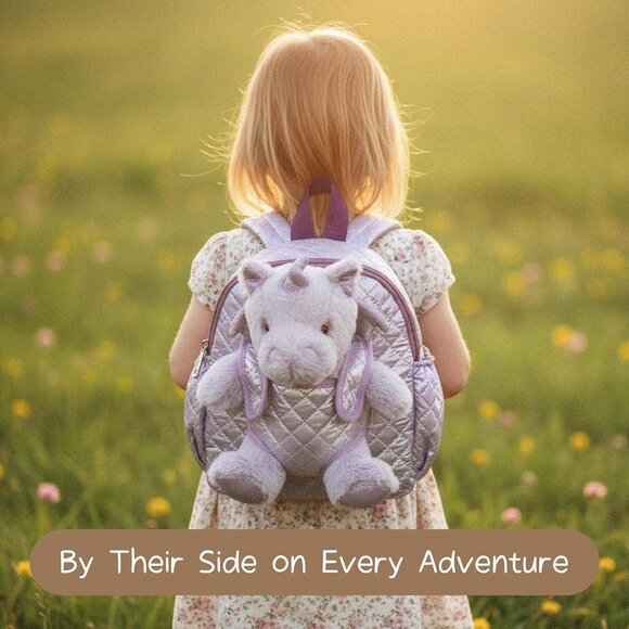 Unicorn Toddler Backpack with Detachable Toy for Girls 2-4, Perfect for Daycare - Picture 3 of 7